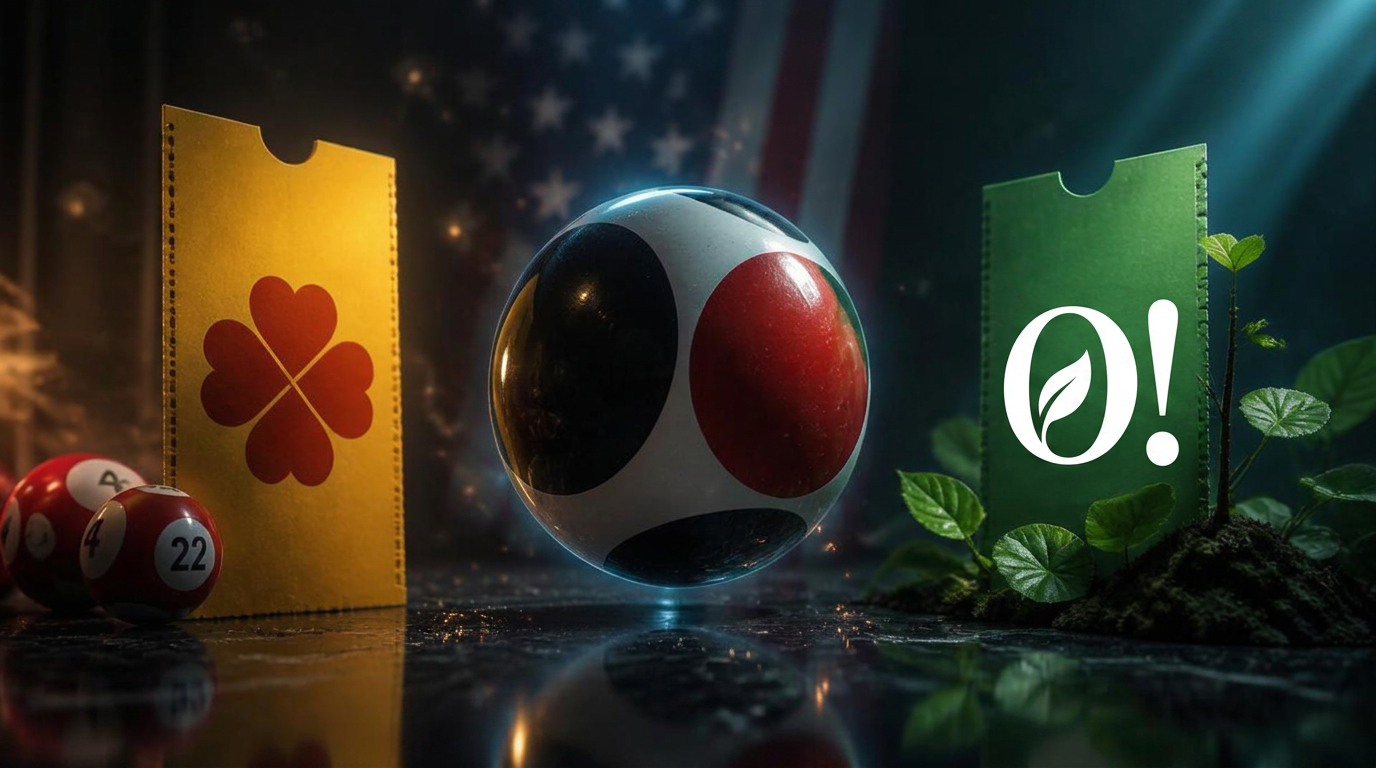 Lotto Vergleich – Deutsches Lotto, US-Powerball und O! Millionaire nebeneinander als cinematisches Bild